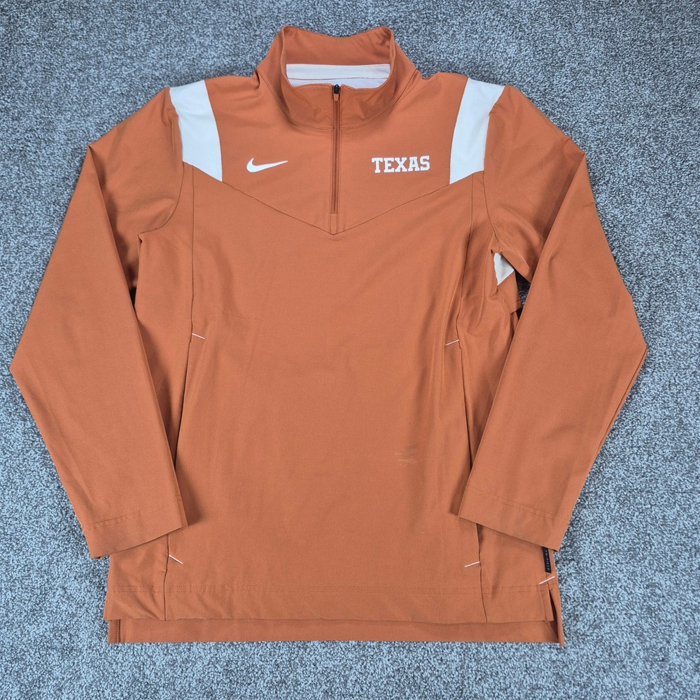 Nike Texas Longhorns 1/4 Zip Pullover Mens Small Orange Football Performance - Picture 1 of 9